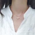 925 sterling silver rose gold shell pearl necklace
